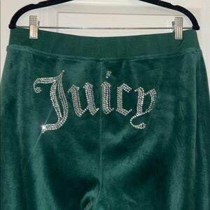Juicy Couture Dark Green Velvet Tracksuit/joggers Pants